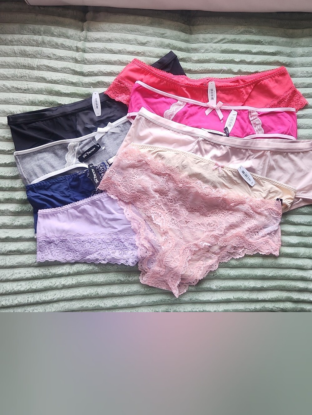 NWT Adore Me 9 Piece Mixed Lace & Satin Panty Pack Multiple Colors